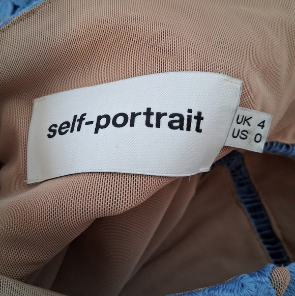 Self-Portrait Azalea Lace Dress in Baby Blue Size 0 - Picture 9 of 13